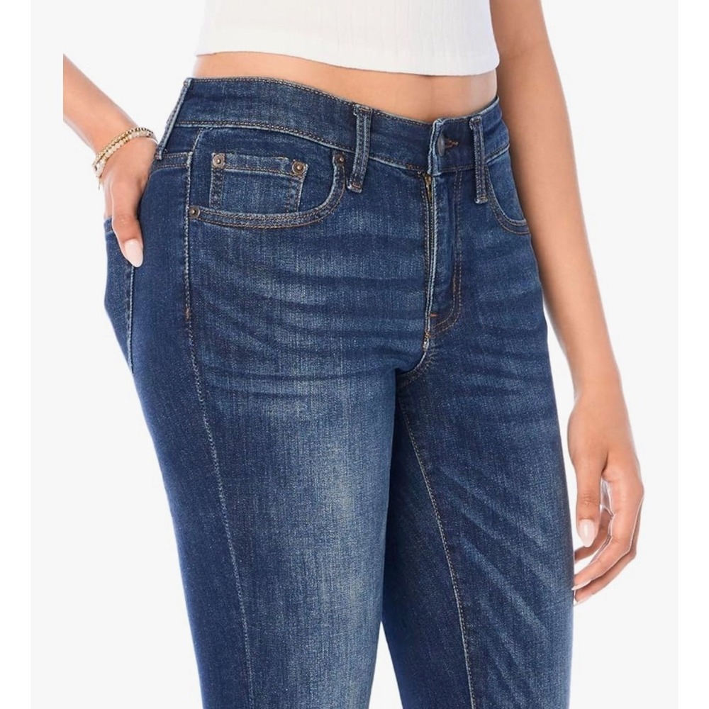 AERO Mid Rise Boot Stretch Denim Jeans Women‎ Size 6S Dark Wash